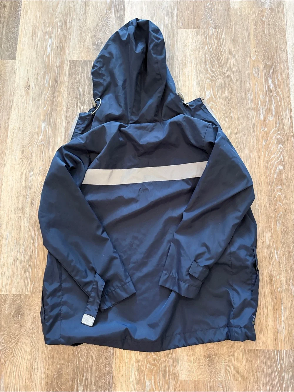 Simply Southern Navy Kids Hooded Raincoat with Reflective Trim